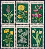 Germany DDR 1969 Flowers Lily Orchids Nature Protection 6v set MNH