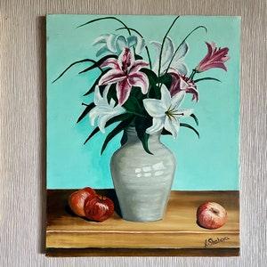 Bouquet (flower art, fine art, photo realism art, acrylic and oil on canvas, handmade, still life painting)