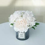 ,Artificial Flowers with Vase, Fake Peony Flowers in Gray Vase,Faux Champagne