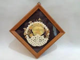 Vintage Dried Pressed Flower Picture Handmade Lace 1980 Farmhouse French Country