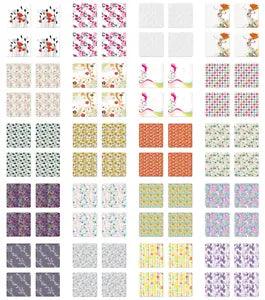 Ambesonne Flourish Flora Coaster Set of 4 Square Hardboard Gloss Coasters