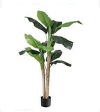Artificial 5 ft Double Banana Silk Tree Arrangement with Faux Bananas leaves62in