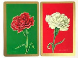 Vintage Swap Playing Cards: Carnation Flowers Alice Carsey Artist Painting. Gold
