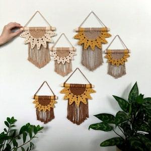 Macrame Wall Hanging ??SUNFLOWER MINI?? | Mini Macrame, Woven Wall Tapestry, Boho Decor, Macrame Wall Art, Fibre Art, eco-friendly art