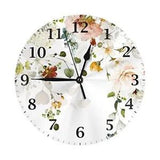 Wall Clock Peony Hydrangea Flower Botanical Leaf Silent Non-Ticking 10 Inch