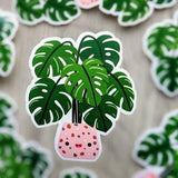 Monstera Waterproof Vinyl Sticker | Minimalist House Plant Sticker | Cute Plant | Plant Lover Gifts