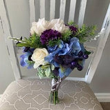 Silk wedding flowers,Purple Wedding Bouquet, Hydrangea Flowers, Bridal Bouquet, Peony bouquet, Real Touch Flowers Bouquet,Wedding Decoration