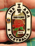 Lions club pin - Indiana Australia Peony State Flower I MD 25 1991 - Nice Pin!