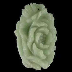BE09911# Hand Carved BOTH SIDE Peony Flower   Amazonite Pendant Bead Gemstone