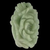 BE09911# Hand Carved BOTH SIDE Peony Flower   Amazonite Pendant Bead Gemstone