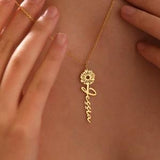 Name Necklace, Custom Name Necklace, Name Necklace With Birth Flower, Personalized Necklace, Personalized Gifts For Mom, 30th Birthday Gift