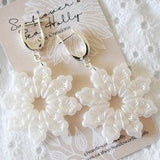 Transleucent Pearlescent Snowflake Polymer Clay Earrings