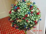 Large hand-made boxwood and dried flower kissing ball