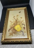 Beautiful Vintage Framed Dried Pressed  Flower Floral Art Picture 10x6
