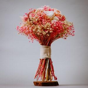 Pink dried preserved bridal bouquet/nature flowers/wedding dried flowers/preserved rose bouquet/blush pink bouquet/baby's breath bouquet/