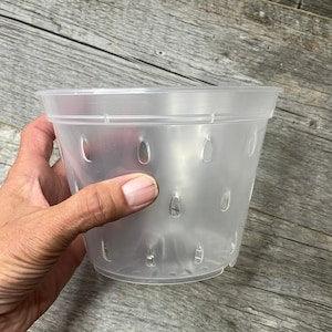 6??? clear orchid pot with holes, Clear plastic pot, Plastic flower pot for orchids, Clear pot for medium orchids