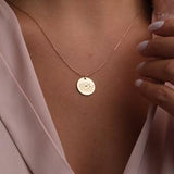 14K Birth Flower Bouquet Necklace, Combined Birth Flower Necklace, Engraved Disc Floral Necklace, Unique Christmas Gifts, B'day Gift for Her