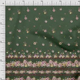 Soimoi Cotton Poplin Fabric Peony & Ranunculus Panel Print Fabric-nOD