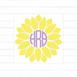 Sunflower Monogram Decal | Custom Monogram Decal | Car decal | Laptop Sticker Decal | Tumbler Decal | Water Bottle Decal | Vinyl Decal
