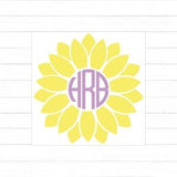 Sunflower Monogram Decal | Custom Monogram Decal | Car decal | Laptop Sticker Decal | Tumbler Decal | Water Bottle Decal | Vinyl Decal