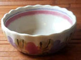 NEW LISTINGMFBA Ninon France Hand Painted Peony Ceramic Soup Cereal Bowl Scalloped Rim