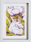 Peony Painting Floral Original Art, Flowers Small Oil Painting 6 by 8 inch