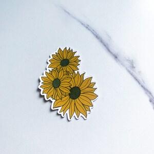Hand Drawn Sunflower Sticker| Flower Sticker, Laptop Sticker, Water Bottle Sticker, Die Cut Sticker, Planner Sticker.
