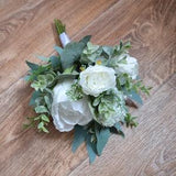 Small bridesmaid bouquet 9" bouquet Faux wedding bouquet Peony eucalyptus bouquet Small boho bouquet