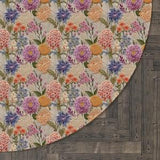 Hydrangea Round Rug Faux Embroidery, Floral Bouquet Round Area Rug, Flower Round Floor Mat, Round Carpet for Nursery Living Room, Home Gift
