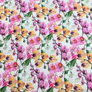 Orchids on White - Orchids In Bloom - by Michel Design Works for Northcott Cotton Fabric