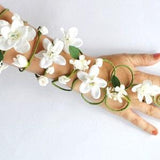 White flower bridal arm cuff wrap slave bracelet style bride prom fairy wedding costume