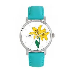 Toff London TLWS-77886 Ladies Yellow Lily Flower Watch