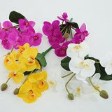 Phalaenopsis Orchid with Leaf Bouquet, Fake Butterfly Orchid Flower, Artificial Flower Crafts, Home Floral Decor, Wedding Party Arrangement