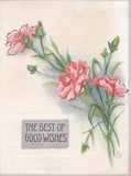 Pink carnation flowers, Tuck Christmas card circa 1920