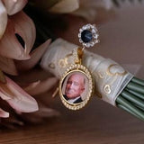 Personalised rotatable double sided Bridal Bouquet Photo Memory Charm, Personalised Bridal Charm with 2 photos, Rose Gold, Silver, Gold