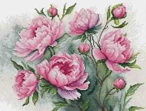 DIY Needlepoint Counted Cross Stitch "The Charm of Peonies" Embroidery Kit