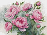 DIY Needlepoint Counted Cross Stitch "The Charm of Peonies" Embroidery Kit
