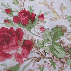 Ultra Romantic Cotton Rose Pattern Fabric - Feed Sack - Light Pink - Red Rooster Gerri Robinson