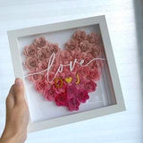 heart love ? Personalized Custom Paper Rose Shadow Box | Flower Frame | Modern Minimal