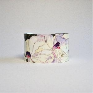 Purple Orchid Cuff Bracelet Unique Gift for Her