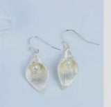 CALLA LILY DROP DANGLE EARRINGS. SILVER PLATED