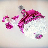 Beautiful, original, satin, jewelled, crystal, wedding, bridal bouquet for bride and corsage for groom in any colour by your own wish - gift