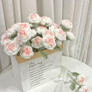 Handmade rose flowers, crochet flower, bouquet for friend, valentine??s day and mother day, handmade rose knitted flowers