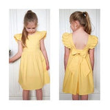 Yellow flower girl dress, little girl dresses, ruffle dress, pretty girls dress, baby dress, birthday girl, junior bridesmaid toddler dress