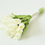 20 stems Real Touch Cream White Tulips Nature touch tulip White bridal bouquet centerpiece