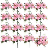 16 Packs Artificial Peony Flowers Faux Flowers Peonies Bouquet Silk 5 Heads