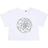 'Peony Flower' Women's Cotton Crop Tops (CO013841)