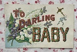 Vtg. Early 1900s Embossed Postcard For Darling Baby Lily of the Valleys