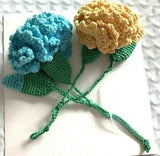 1 CROCHETED ARTIFICIAL BLUE OR YELLOW & GREEN FLOWER CARNATION-4