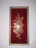 PRESSED DRIED FLOWERS IN ORNATE METAL & GLASS FRAME WHICH HANGS OR STANDS
